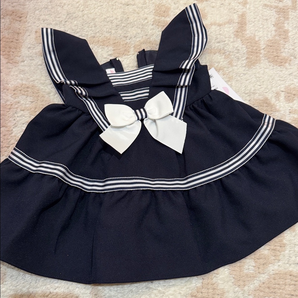 Bonnie Baby Navy and White Dress